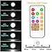 BWL Wireless LED Closet Lights, RGB Color Changing Puck Light with Remote Control, Touch Sensor LED Night Light, Battery Operated Under Cabinet Light - 6 Pack (18 PCS Battery Included)