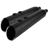 KHROME WERKS 1801-1447 202885 HP-Plus 4.5" Slip-On Mufflers for Touring - Black with Edge