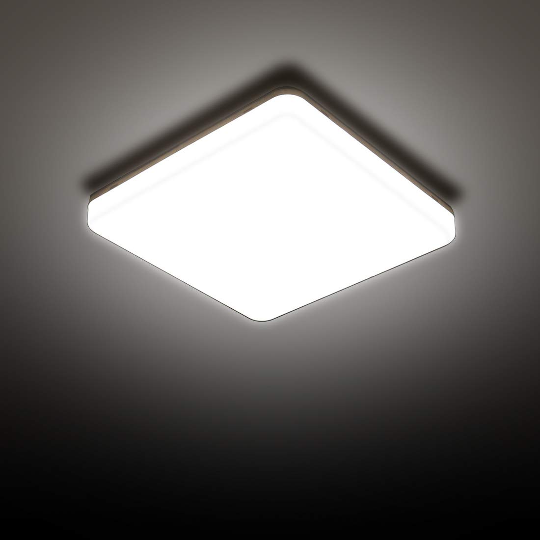 SUNZOS LED Ceiling Light, 24W Daylight White Ceiling Lights 6500K, 2160LM Bright Kitchen Lights Ceiling for Bedroom, Kitchen, Hallway, Outside Porch and More