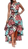 Dress for Women Cocktail Maxi African High Low Sleeveless Party Gown Formal Dresses