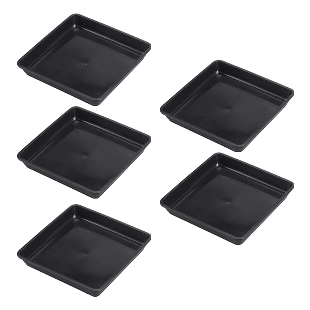 DOITOOL 5pcs Flower Pot Trays Plant Saucers PP Plastic Succulent Planter Trays Square Flower Pot Drip Pans Dishes Plates for Bonsai Flowers Succulent Pot 15X15CM