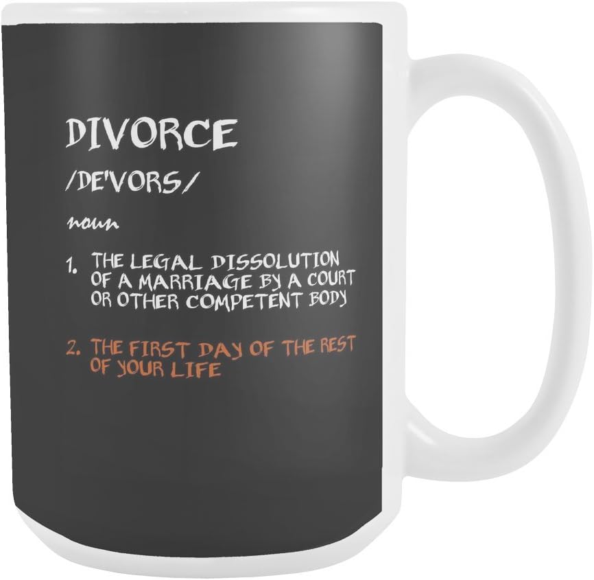 Divorce Definition Mug Funny Divorced Gift (BLACK)