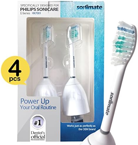 Sonimate Generic Philips Sonicare 4 Pcs e-Series HX7001 Premium Replacement Brush Heads fits Advance, Essence, Elite, CleanCare, Xtreme
