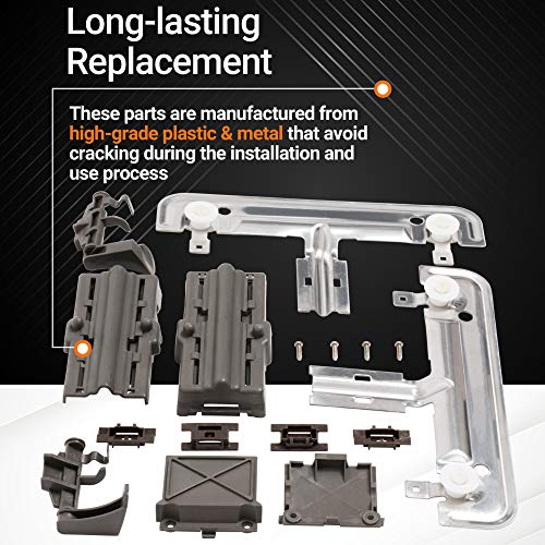[UPGRADED] Ultra Durable W10712395 Dishwasher METAL Rack Adjuster Kit