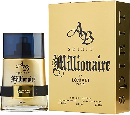 AB SPIRIT MILLIONAIRE by Lomani EDT SPRAY 3.4 OZ for MEN ---(Package Of 2)
