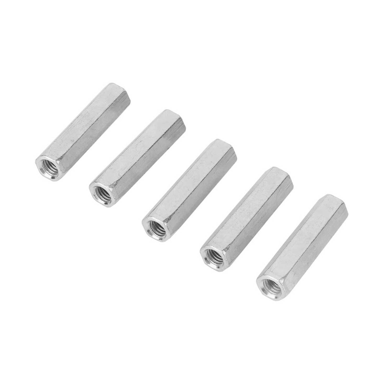 5Pcs M8 Long Rod Nut, galvanized carbon steel Hex Nut Thread Adapter Coupling Nuts Bolt Assortment Sets (M8*50)