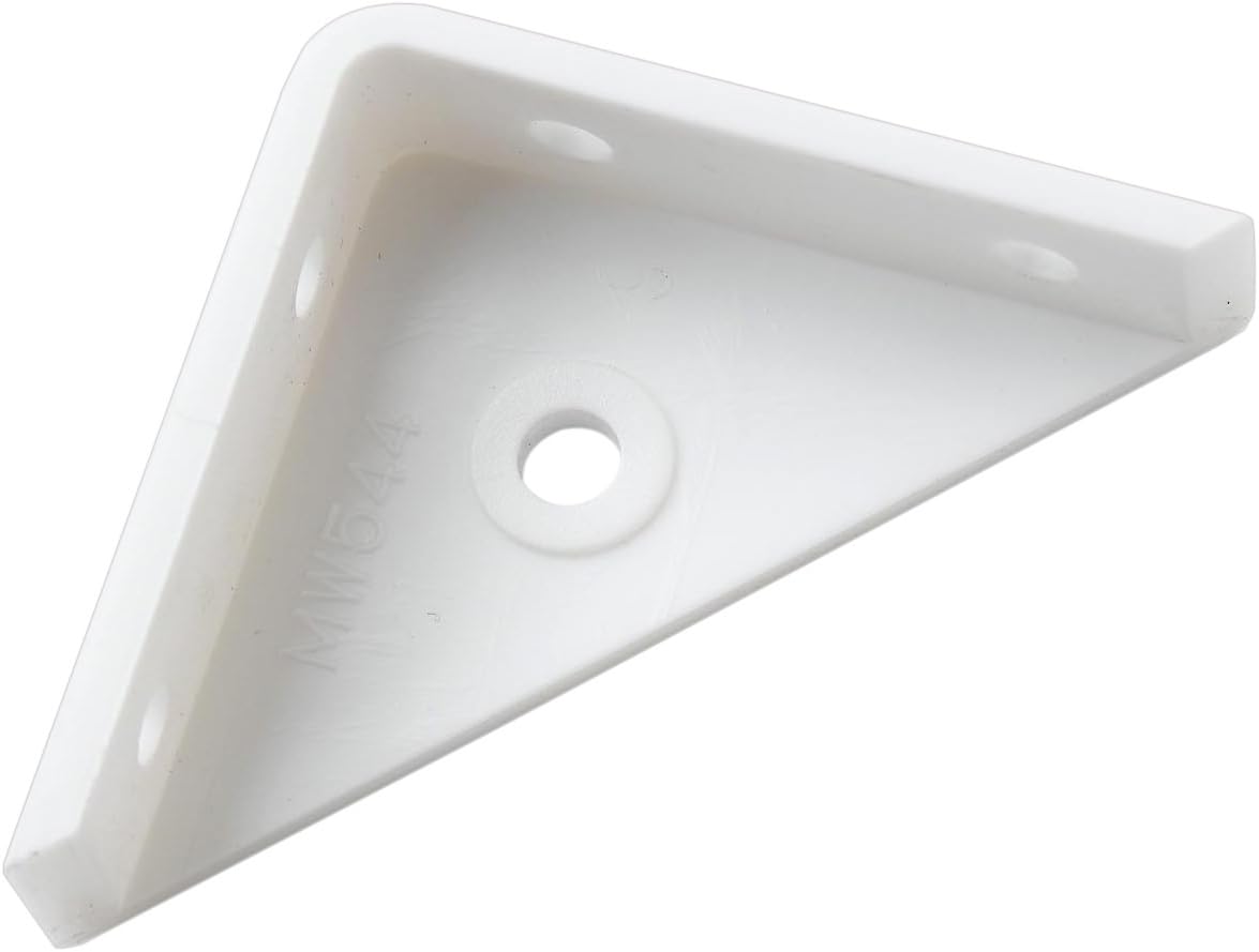 Merriway BH02471 (8 Pcs) White Plastic Corner Cupboard Cabinet Bracket Brace 50 x 50mm (2 inch x 2 inch) - Pack of 8 Pieces
