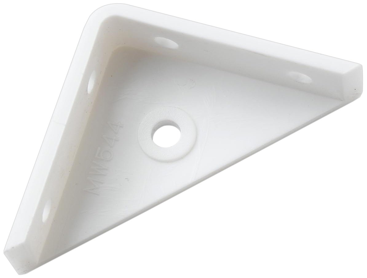Merriway BH02471 (8 Pcs) White Plastic Corner Cupboard Cabinet Bracket Brace 50 x 50mm (2 inch x 2 inch) - Pack of 8 Pieces