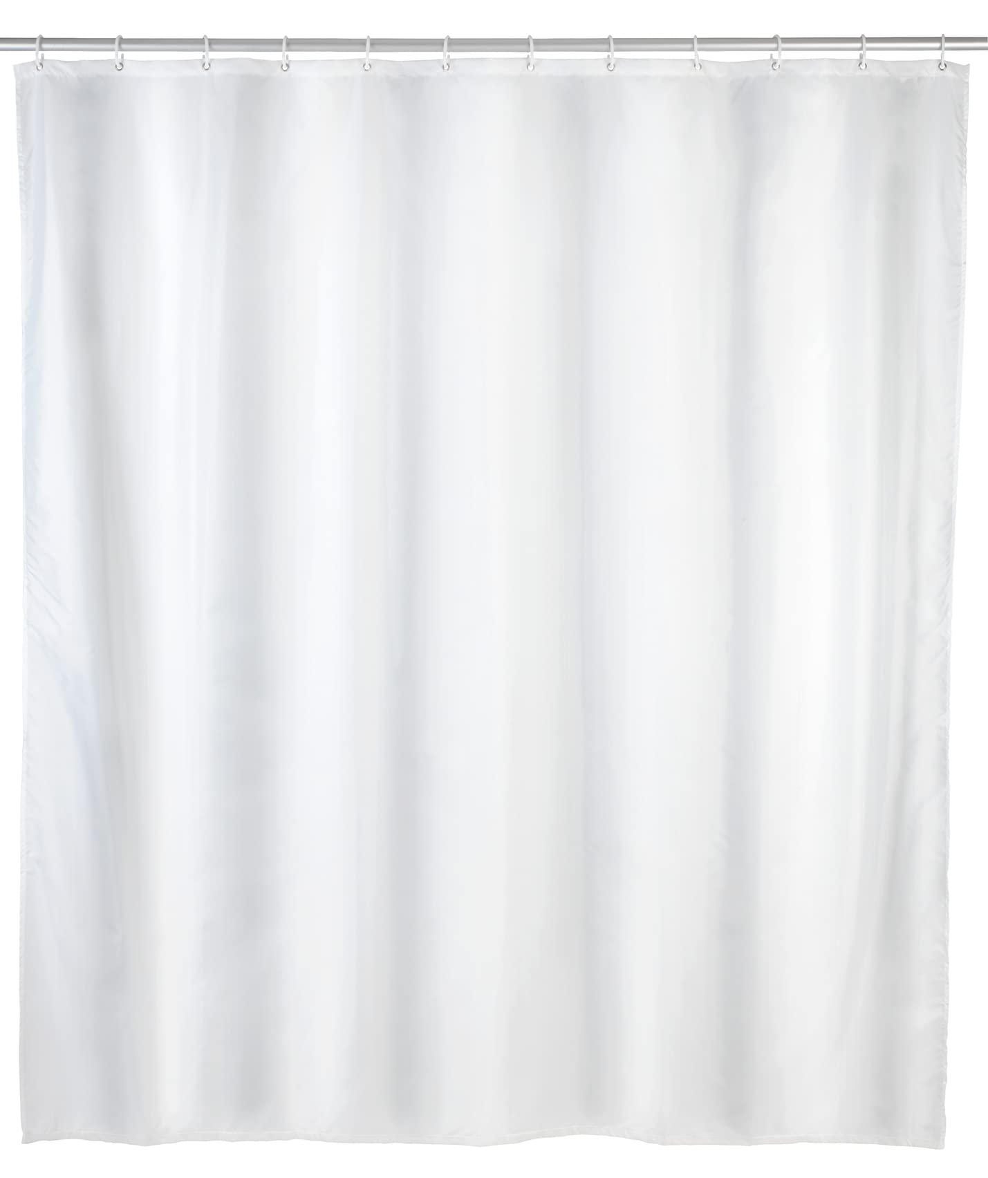 Allstar Zen White Washable Shower Curtain with 12 Shower Curtain Rings Polyester 180 x 200 cm Ideal for Shower or Bathtub