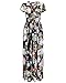 OUGES Women's V-Neck Pattern Pocket Maxi Long Dress, Black, XL