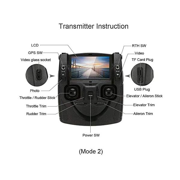 Yuany Drohne 1080p Kamera GPS Automatische Rückkehr Höhe Halten Headless-Modus Drohne HD-Antennengerät (2 Batterien) – Bild 5