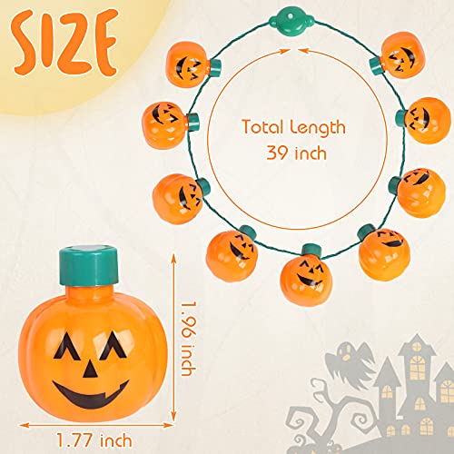 FUTUREPLUSX Pumpkin Light-up Necklace, 2 PCS Halloween Pumpkin Necklace Flashing Light Up Pumpkin Halloween Necklace