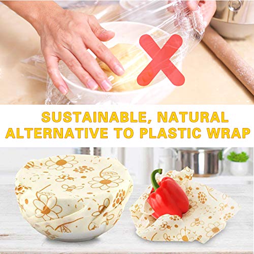 6 Pack Beeswax Wrap Reusable Food Wraps, Sustainable Plastic Free Food Storage, Eco Friendly Food Wraps - 1 Small, 4 Medium, 1 Large - Thumbnail 3