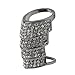 Punk Gray Full Finger Armor Ring W/rhinestone