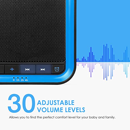 AVANTEK White Noise Sound Machine for Sleeping, 20 Non-Looping High Fidelity Soothing Sounds with 30 Levels of Volume, 7 Timer Settings and Memory Function