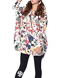 ELLAZHU Women Baggy Doodles Print Knit Pullover Sweater Onesize SZ24 Red