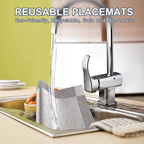 Placemats Set of 4, HeatResistant Woven Vinyl Placemat, NonSlip