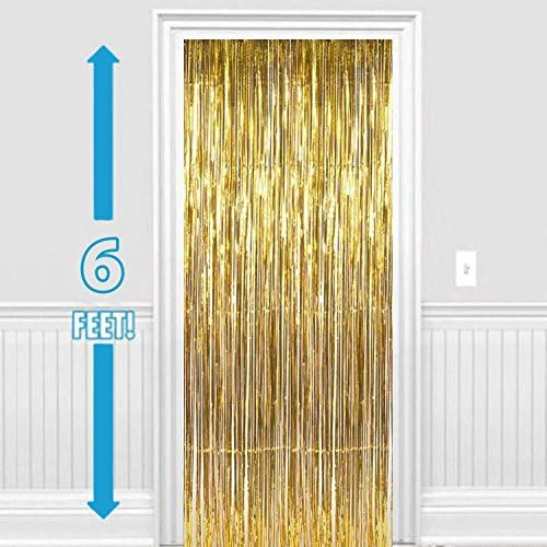 Adyo® Metallic Golden Foil Curtain for Birthday,Anniversary,Wedding,Bachelorette,Baby Shower Decoration (3Feet X 6 Feet)