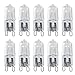 G9 40W Halogen Bulbs T4 G9 Halogen Bulbs G9 Base Bi-pin Halogen Bulb T4 JCD 120V G9 40 Watt Halogen Light Bulb,Clear,Warm White 2700K,Pack of 10