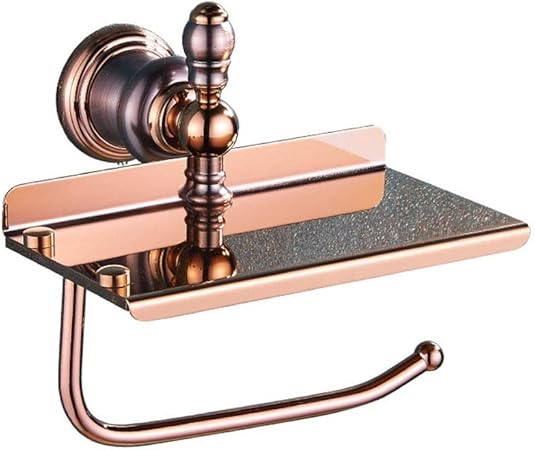 MGWA Soporte de Papel higiénico Retro Full Copper Gold Multi-función De