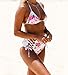 LittleLittleSky Womens Sexy Strappy Floral Print Retro High Waist Swimwear Swimsuit Two Piece Bikini Bathing Suit ((US 4-6)S, Floral Print)