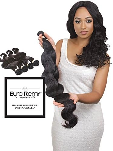EURO REMY EREWVE001BW-B-N101214 Brazilian Virgin 100% Unprocessed Human Hair Extensions Weave Bodywave 10 12 14 inches Natural