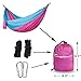 Parachute Nylon Hammock with Ropes & Carabiners ¨C Military-Grade Outdoor Camping Equipment ¨C Portable, Lightweight and Weather resistant ¨C Great for Traveling, Backpacking, Park, Backyard(pink)