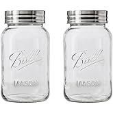 Ball Regular Mouth 32-Ounces Mason Jar with Lids and Bands, Clear,(Pack Of 2)