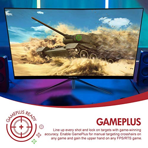 Viotek GN24CW 24Inch Curved Gaming Monitor with Speakers, 1080P 144Hz BezelLess Samsung VA