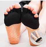 Roniky Womens No Show Socks Five Toe Heelless Half Boat Socks Two Pairs