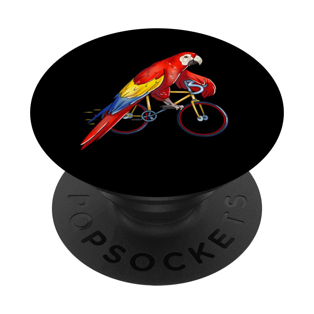 Parrot Riding Bicycle Cute Biker Cyclist PopSockets Swappable PopGrip