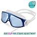 USHAKE Adult Swim Goggles, Large Swimming Goggles with Anti-Fog Light Blue Lens for Adult or Youth Outdoor Ocean Swimming Goggles