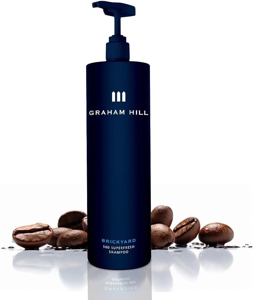 GRAHAM HILL Brickyard 500 Superfresh Hair Shampoo for Men – 1000 ml Shampoo with Panthenol & Caffeine | Daily Use Formula to Boost Hair Strength & Vitality