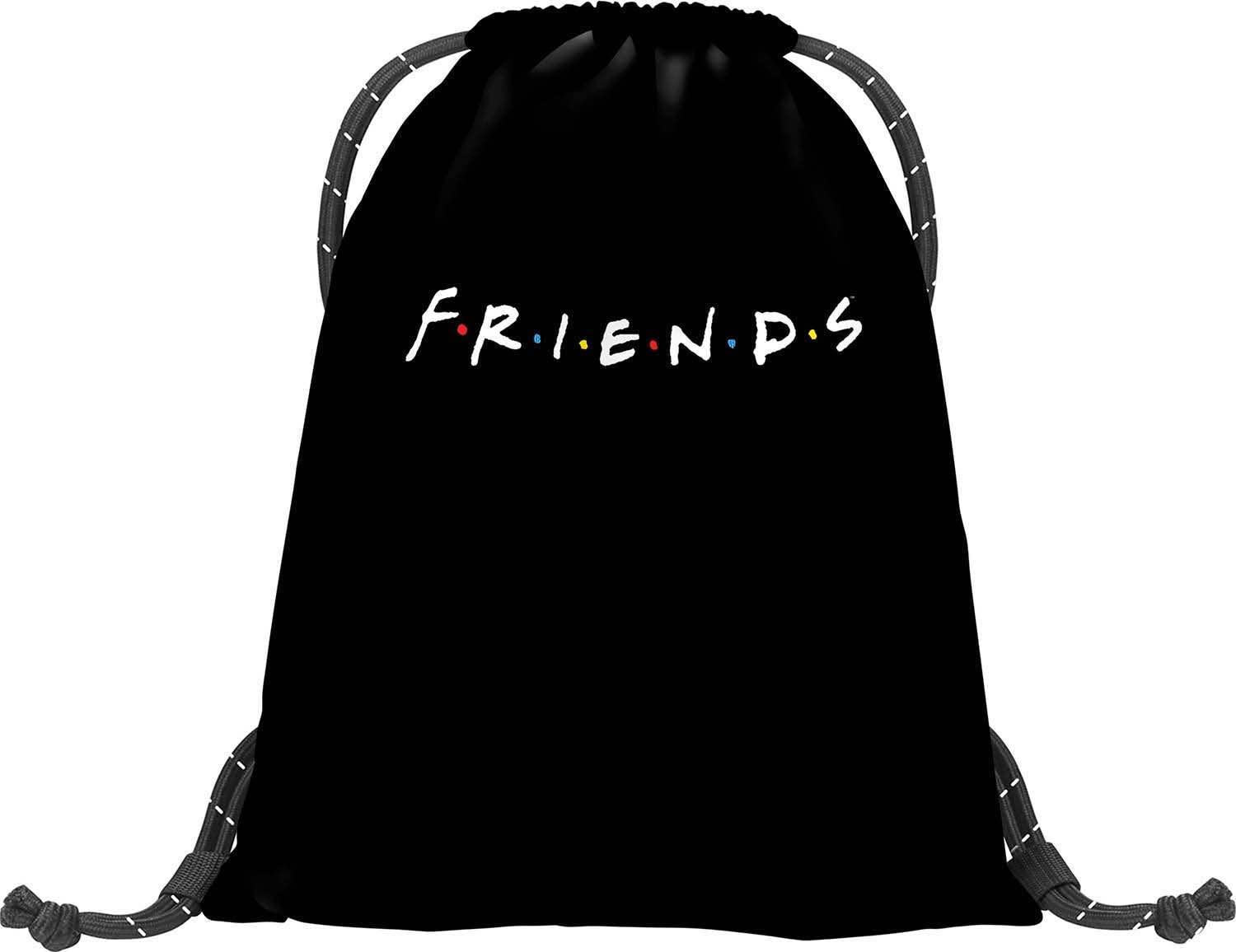 Baagl Gym Bag Women Men Teenager Sports Bag Black Sports Bag School and Sports Shoe Bag, Friends, 46x36cm, Casual