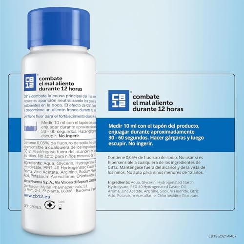 Colutório cb12 - combate a principal causa do mau hálito - efeito cientificamente comprovado durante 12 horas - 250ml