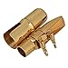 Yibuy #7 Golden Brass B-flat Soprano Saxophone Mouthpiece with Ligature Reed