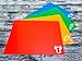 Flexible Plastic Cutting Board Mats with Food Icons, Set Of 4, Red, Blue, Green, Orange