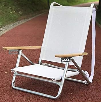 Amazon Chanodugリクライニングビーチチェア５ポジションホワイトフォールディングチェアローチェア Chanodug Outdoor チェア