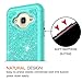 LeYi Compatible with Galaxy Sky Case,Galaxy J3V / J3 V/Amp Prime / J3 (2016) / Express Prime/Sol Case with Glass Screen Protector, Girls Glitter Bling Heavy Duty Case for Samsung Galaxy J3 TP Mint