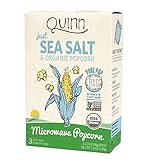 Quinn Popcorn Microwave Popcorn - Made with Organic Non-GMO Corn - Great Snack Food for Movie Night {Just Sea Salt, 1 Box}