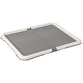 Amazon Basics Dog Training Pad Holder with Secured Latches, Extra Thick and Non-Slip Base, Recycled Plastic, 28 x 34 inch, Large, White and Charcoal