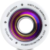 Bont Ghost Assassin Roller Skate Wheels, 62x42 mm 98A, White, 4 Pack | For indoor jam, rhythm, and speed skating; anodized aluminum hubs; standard 608 bearings