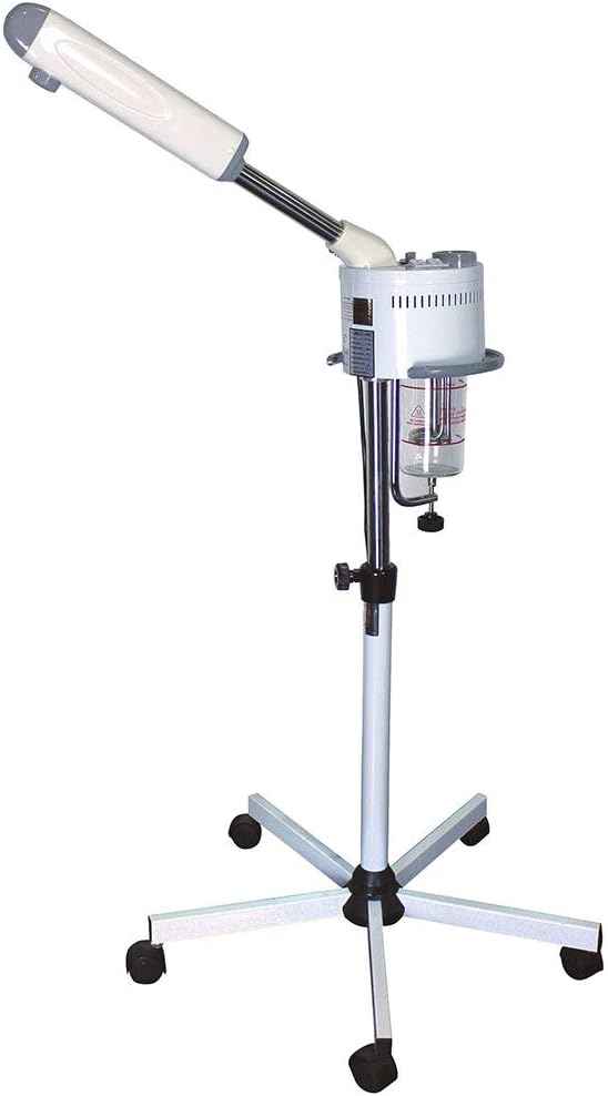 ForPro Ionic Facial Steamer with Timer and Stand, Molded Acrylic and Metal with Caster Base, 42" Height, 30" Width, 14" Length
