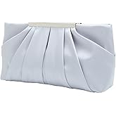 CHARMING TAILOR Clutch Evening Bag Elegant Pleated Satin Formal Handbag Simple Classy Purse for Women