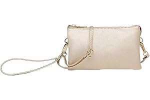 JEN & CO. Riley Small Crossbody Bags Vegan Leather Wristlet Wallets Clutch Purses Shoulder Handbag for Women
