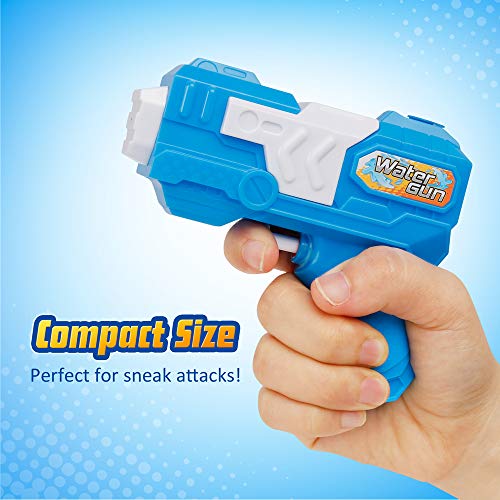 D-FantiX Water Gun 6 Pack, Small Water Blaster Soaker Squirt Guns Bulk for Water Fighting Summer Pool Beach Party Favors Toy for Kids Boy Girl