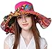 Women Summer Beach Hat Ladies Bohemia Sun Hat Large Brim Anti-UV hat, Fuchsia