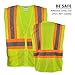 SHORFUNE High Visibility Mesh Safety Vest with Pockets, Zipper and Hi Vis Reflective Strips, Yellow, ANSI Class 2, XXL