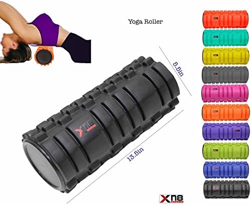 xn8 Yoga Roller Trigger Point Sports Grid Foam Roller Massage Gym Injury Recovery (Black)