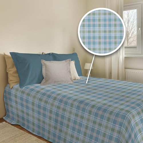 PENSIERI DELICATI Bedspread 220 x 280 cm, 100% Cotton Pique Single Sheet, Ideal as a Furnishing Towel, Double Bed Blanket, Ben Verde Design, 100% Made in Italy